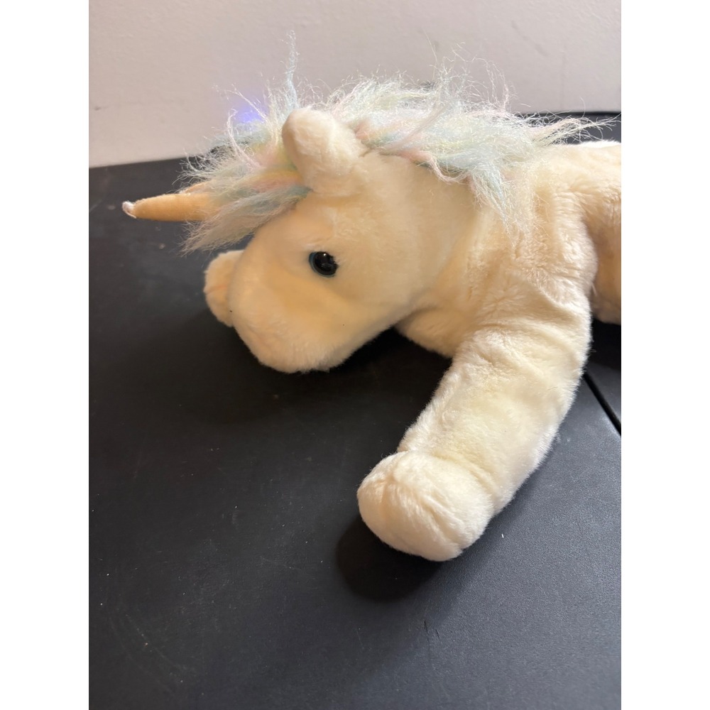 Ty Beanie Buddies Mystic the Unicorn Plush Cream Iridescent Mane 1998 14 inch